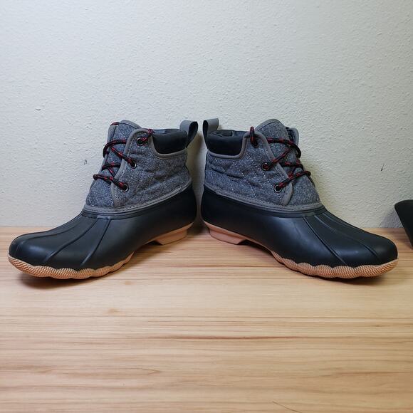 Skechers Women's 8 Lil Puddles Duck Boots Quilted Gray Black Waterproof Gorpcore - Picture 3 of 7